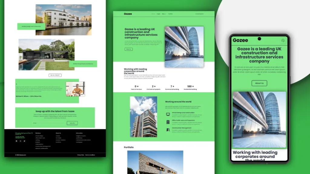Gozee Construction website demo